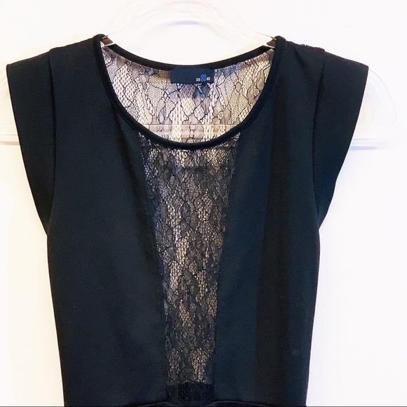 Sis Sis Little Black Fit n Flare Dress with Lace - Picture 5 of 7